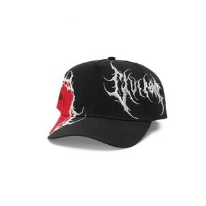 Civil Regime Trucker Hat Black Red Flame Rose Embroidered Cap NWT